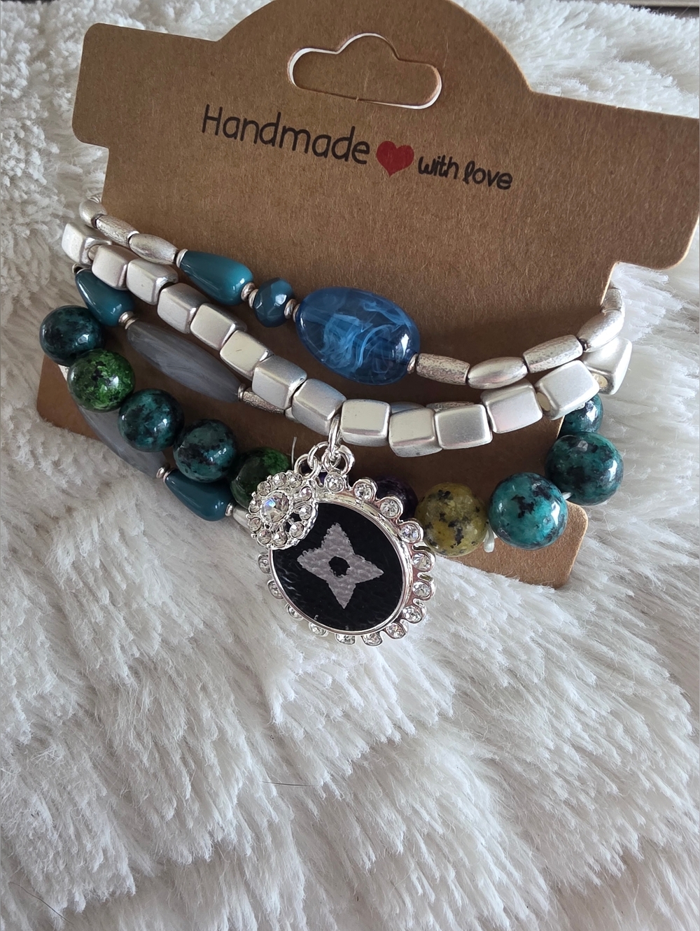 Designer Inspired Charm Stretch 5 Bracelet Lot Bundle